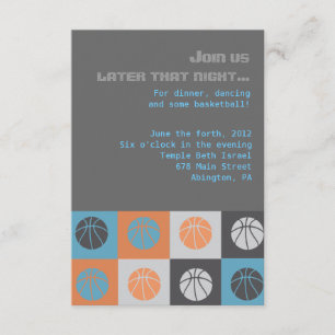 COOLE BASKETBALL Bar Bat Mitzvah Party Card Einladung