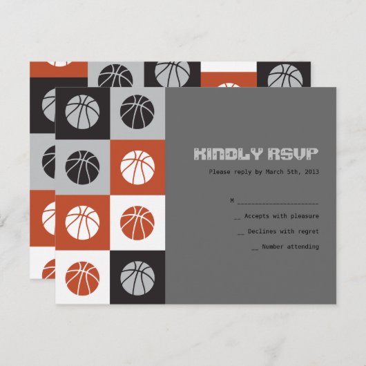 COOLE BASKETBALL Bar Mitzvah Einladung (Vorne/Hinten)