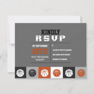 COOLE BASKETBALL Bar Mitzvah Reply RSVP-Karte RSVP Karte