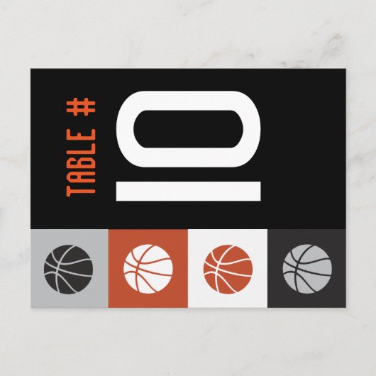 COOLE BASKETBALL Bar Mitzvah Tischkarte Postkarte (Vorderseite)