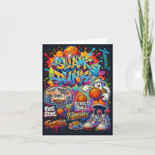 Coole Basketball-Graffiti-Style-Illustration Graph Karte