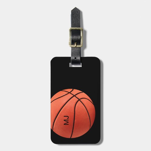 Coole Basketball Monogram Mens Gepäckanhänger (Vorderseite vertikal)