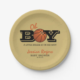 Coole Basketball "Oh Boy" Kinderdusche Pappteller