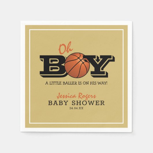 Coole Basketball "Oh Boy" Kinderdusche Serviette (Vorderseite)