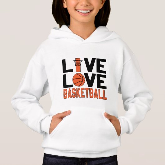 coole Basketball-Sportart Liebe Wortart Hoodie (Vorderseite)