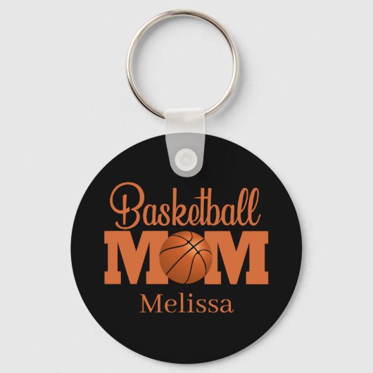 Coole Basketballsportarten Mama Name hinzufügen Schlüsselanhänger (Vorderseite)