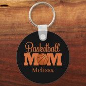 Coole Basketballsportarten Mama Name hinzufügen Schlüsselanhänger (Vorderseite)