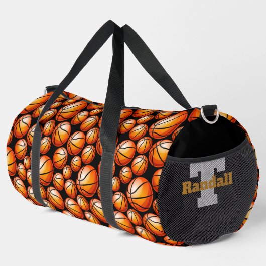 Coole Basketballsportler fügen Monogramm hinzu Duffle Bag (Rechte Ecke)