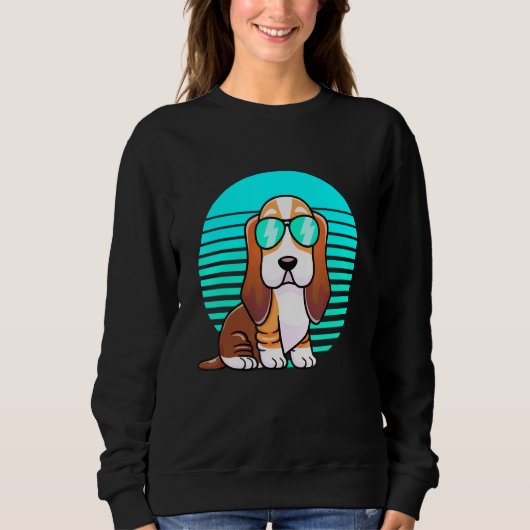 Coole Basset Hound Kinder Jungen Vintage Hundssung Sweatshirt (Vorderseite)