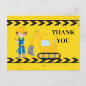 Coole Baufahrzeug Bagger Kinder Vielen Dank Postkarte (Vorderseite)