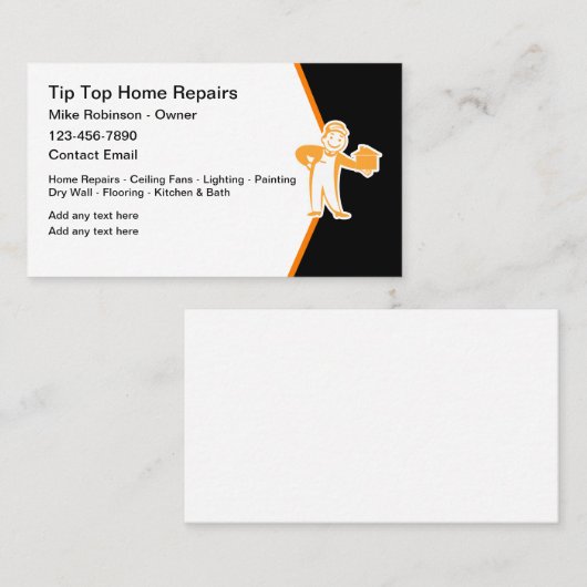 Coole Bauhandyman Zuhause Reparaturen Visitenkarte (Vorne/Hinten)