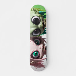 Coole beängstigende Alien Ungeheuer Cat Girls Skat Skateboard