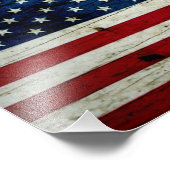 Coole beängstigende amerikanische Fahne Wood Rusti Fotodruck (Ecke)