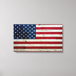 Coole beängstigende amerikanische Fahne Wood Rusti Leinwanddruck
