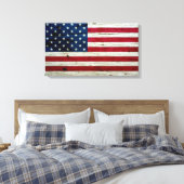 Coole beängstigende amerikanische Fahne Wood Rusti Leinwanddruck (Insitu (Schlafzimmer))