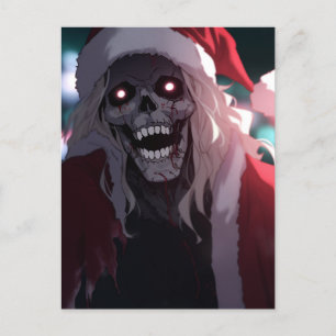 Coole Beängstigende Creepy Skull Santa Claus Xmas Feiertagspostkarte