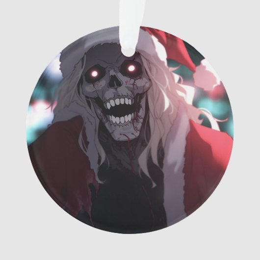 Coole Beängstigende Creepy Skull Santa Claus Xmas Ornament (Vorderseite)