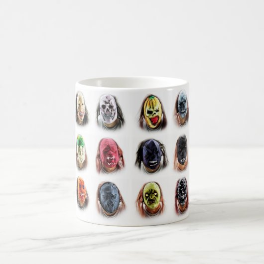 Coole Beängstigende Masken Kaffeetasse (Mittel)