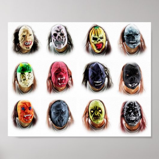 Coole Beängstigende Masken Poster (Vorne)