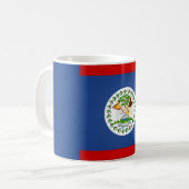 Coole Belize-Flagge Kaffeetasse (Vorderseite Links)