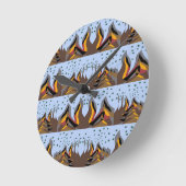 Coole Berge Runde Wanduhr (Winkel)