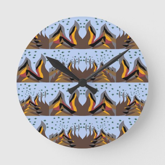 Coole Berge Runde Wanduhr (Vorderseite)