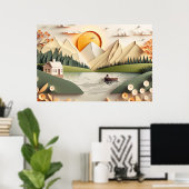 coole Bergsee-Liebhaber Poster (Heimbüro)