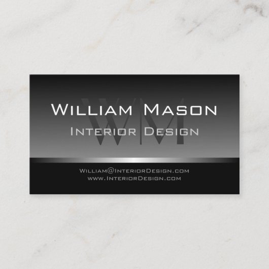 Coole Berufliche Bus-Karte Grau & Silver Strip Visitenkarte (Vorderseite)