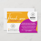 Coole Bestellung Vielen Dank, dass Sie sich für un Dankeskarte (Rückseite)