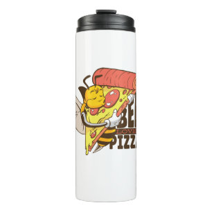 Coole Biene liebt Pizza-Wortspiele Thermosbecher