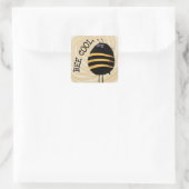 Coole Biene Quadratischer Aufkleber (Tasche)
