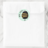 Coole Biene Runder Aufkleber (Tasche)