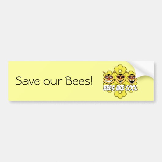 Coole Bienen Autoaufkleber (Vorne)