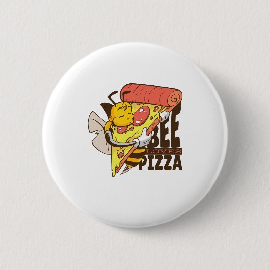 Coole Bienen Lieben Pizza Puns Button (Vorderseite)