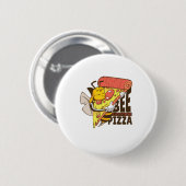 Coole Bienen Lieben Pizza Puns Button (Vorne & Hinten)