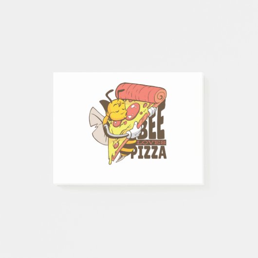 Coole Bienen Lieben Pizza Puns Post-it Klebezettel (Vorderseite)