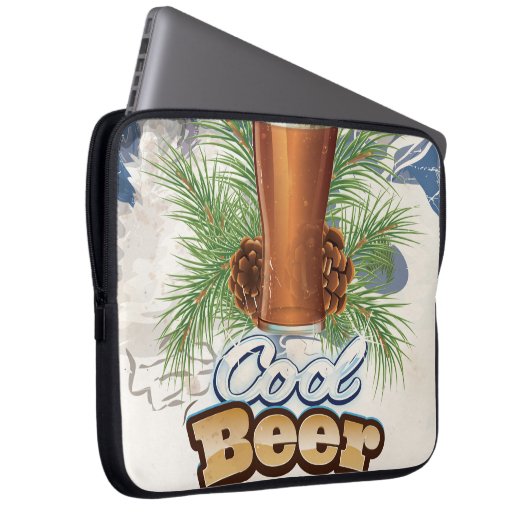 Coole Bier Vintage-Bar-Plakat Laptopschutzhülle (Vorne Rechts)