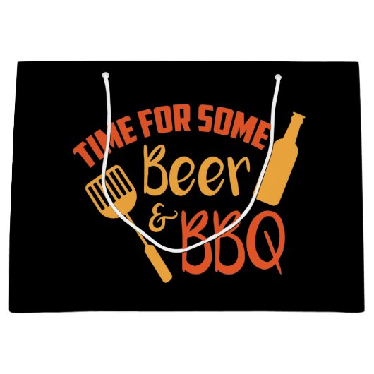 coole Bierkunst Grillen Große Geschenktüte (Vorderseite)