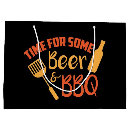 coole Bierkunst Grillen Große Geschenktüte (Rückseite)