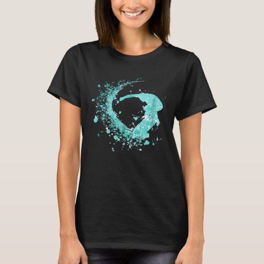 Coole Big Wave Surfing T-Shirts Surfbrett (Vorderseite)