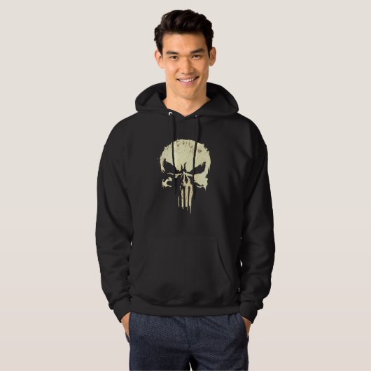 Coole Biker Inspiriert Schädel und Knochen Hoodie (Vorne ganz)