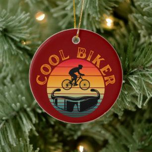 Coole Biker-Sonnenbrille für den Sonnenuntergang Keramik Ornament