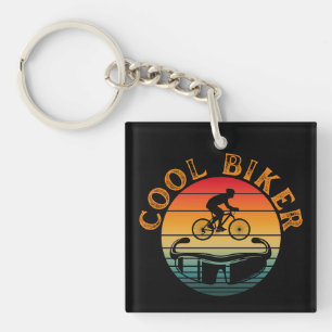 Coole Biker-Sonnenbrille für den Sonnenuntergang Schlüsselanhänger