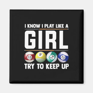 Coole Billard Kunst für Frauen Girl Pool Player 8 Magnet