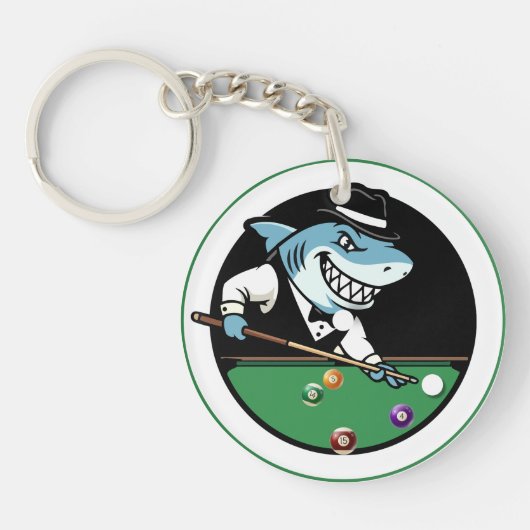 Coole Billard Pool Shark Theme Schlüsselanhänger (Vorderseite)