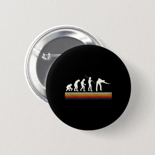 Coole Billard Schwarze Evolution des Menschen Bill Button (Vorne & Hinten)