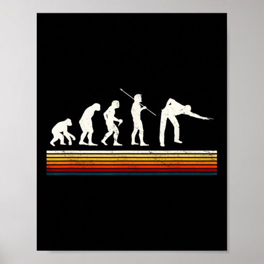 Coole Billard Schwarze Evolution des Menschen Bill Poster (Vorne)