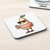 Coole Birne Getränkeuntersetzer (Linke Seite)