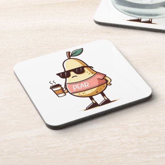 Coole Birne Getränkeuntersetzer (Linke Seite)