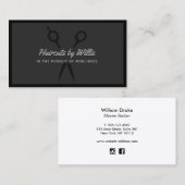 Coole Black Barber Clipper Scissance Business Card Visitenkarte (Vorne/Hinten)